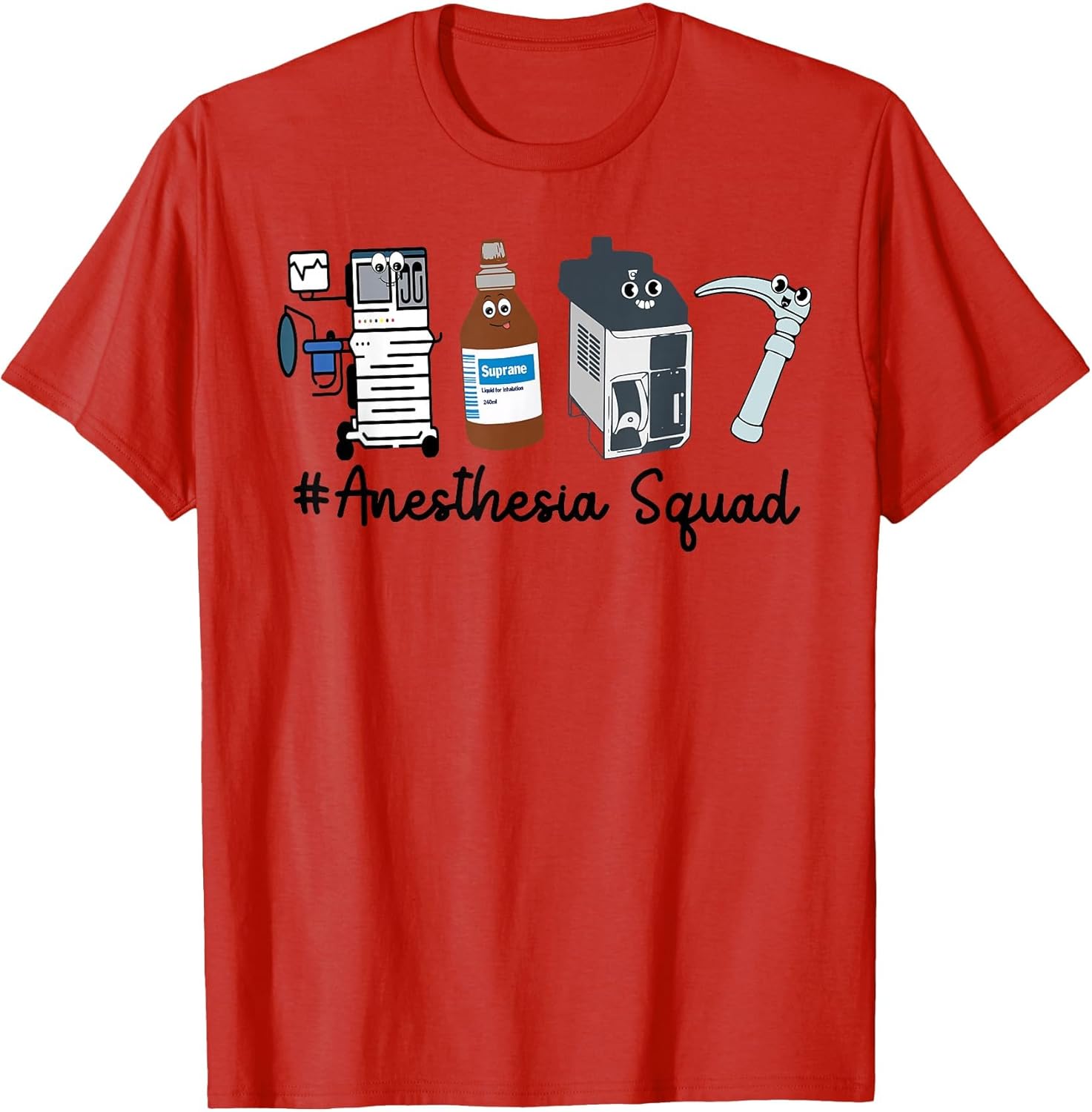 Funny Anesthesia Tech, Anesthesia Squad Goals CRNA Anesthesi , Men, Red, Small