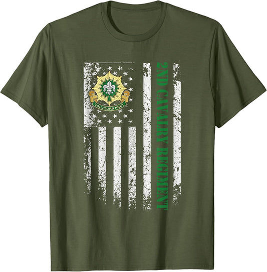 2nd Armored Cavalry Regiment Veteran USA Flag Veterans Day