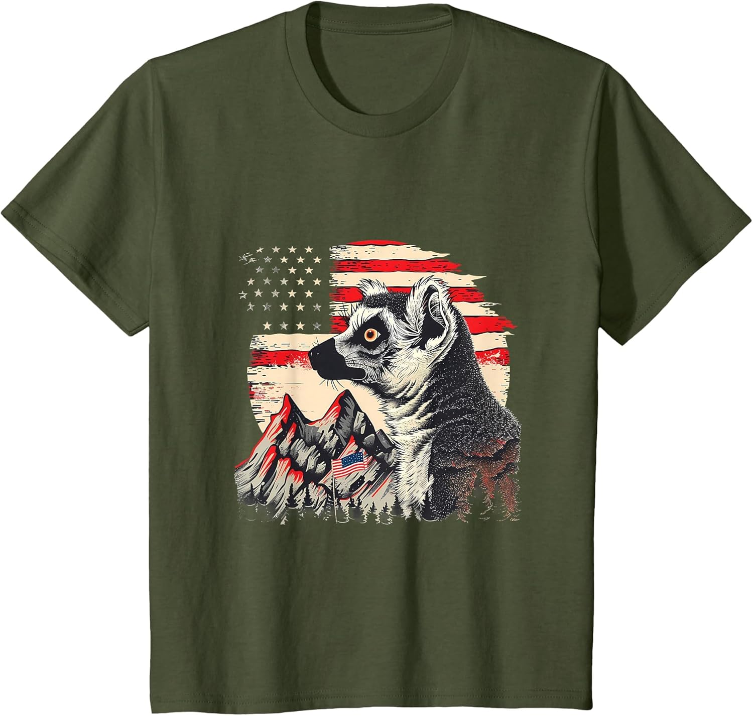 4th of July Patriotic America Fourth of July USA Lemur