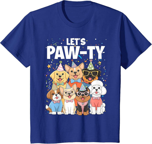 Dog Mom Birthday Dog Bday Boy Girl Let's Pawty Birthday
