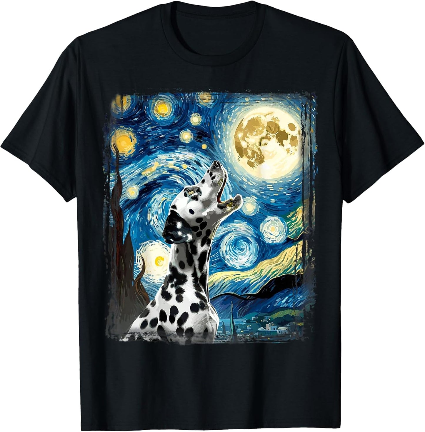 Dalmatian Dog Canine Art Van Gogh Starry Night Dalmatian