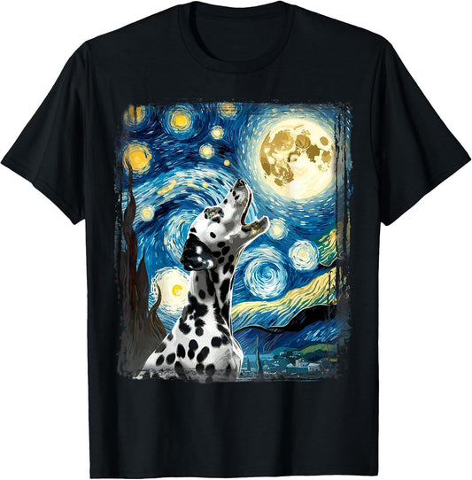 Dalmatian Dog Canine Art Van Gogh Starry Night Dalmatian