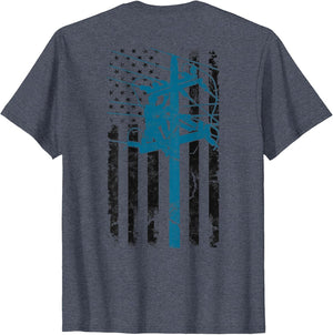 Distressed Patriotic Lineman American Flag Electric Cable