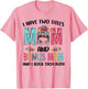 I Have Two Titles Mom Bonus Mom Messy Bun Floral Mothers Day