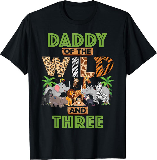 3rd Birthday Zoo Safari Jungle Daddy of The Wild and Three