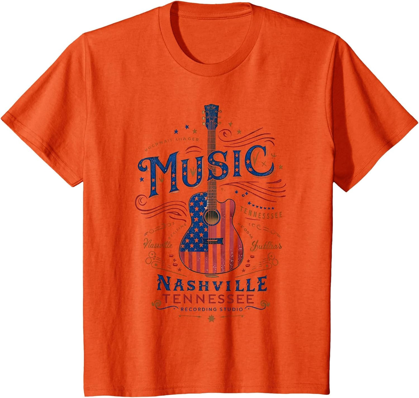 Rock American Flag Patriotic USA Music Nashville Guitar