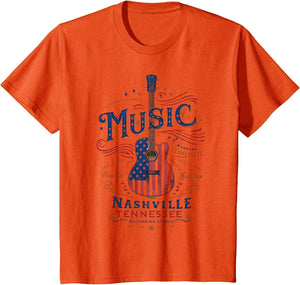 Rock American Flag Patriotic USA Music Nashville Guitar