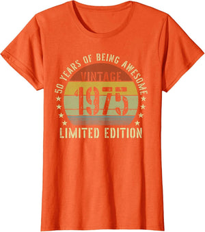 Vintage 1975 50th Birthday 50 Years Old Men Women