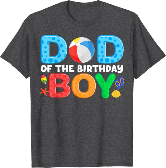 Dad Birthday Boy Kids Beach Ball Theme Party Pool Matching