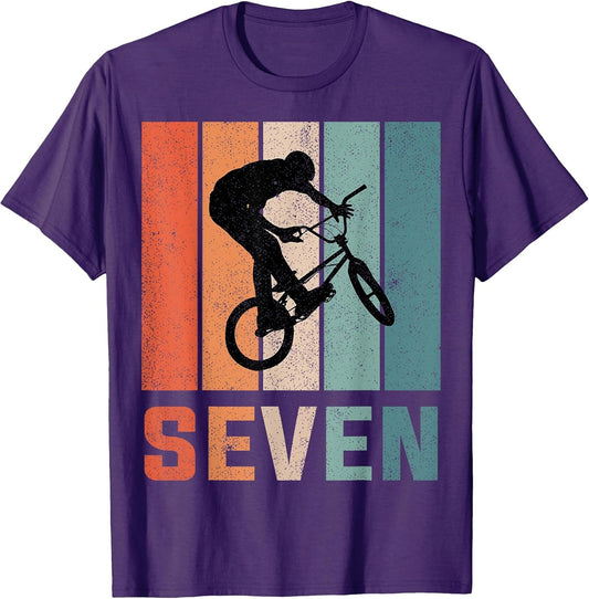 7th Birthday Retro BMX Bicycle Bike Boys Kids 7 Years Old