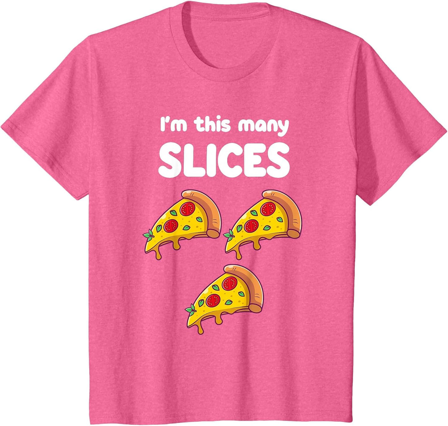 Cute Pizza 3rd Birthday I'm This Many Slices 3-Year-Old