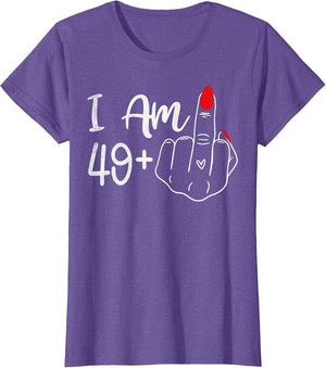 I Am 49 Plus 1 Middle Finger Funny 50th Birthday Women