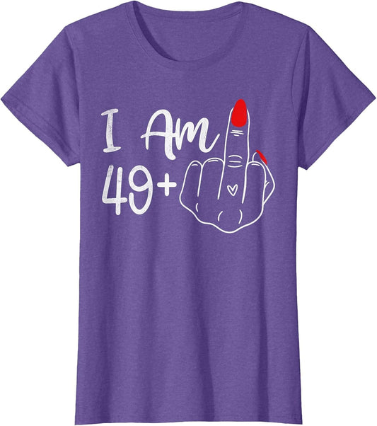 I Am 49 Plus 1 Middle Finger Funny 50th Birthday Women