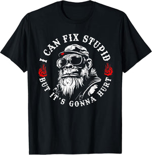 I Can Fix Stupid But It's Gonna Hurt Monkey Vintage Funny