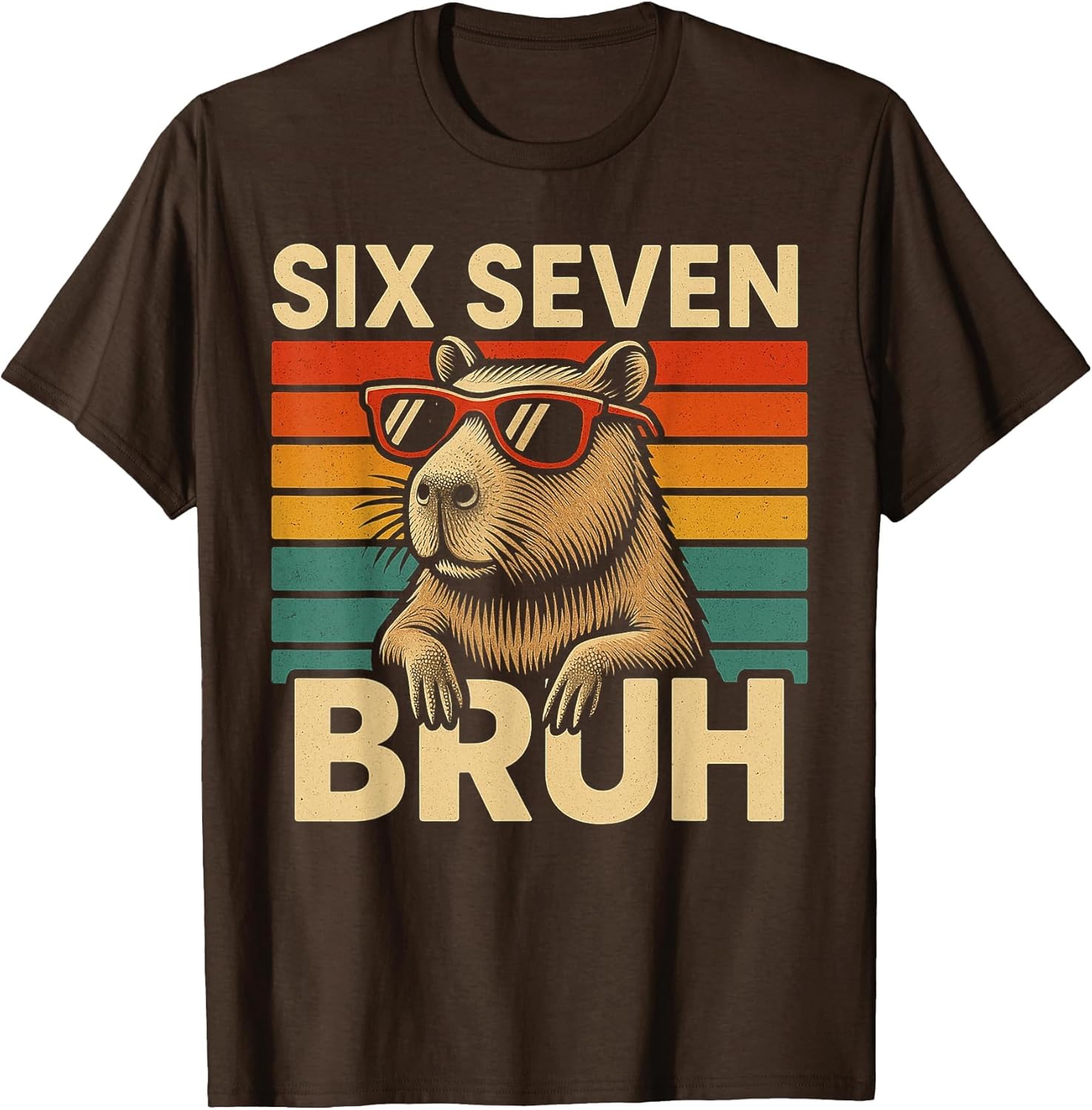 Six Seven Bruh Capybara Retro Vintage Funny 67 Meme Kids