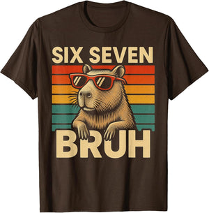 Six Seven Bruh Capybara Retro Vintage Funny 67 Meme Kids