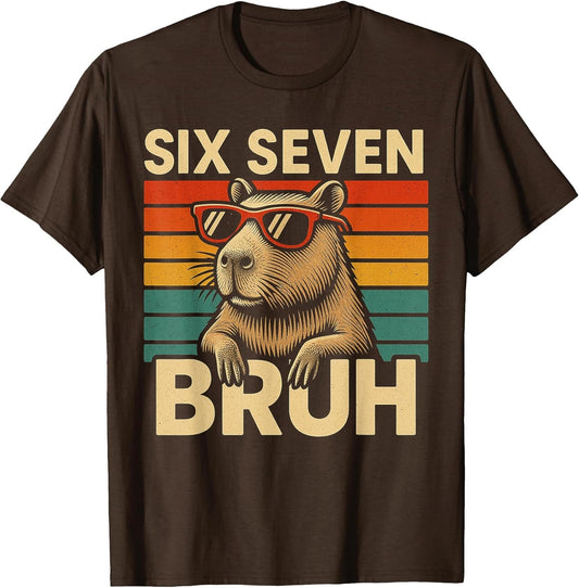 Six Seven Bruh Capybara Retro Vintage Funny 67 Meme Kids