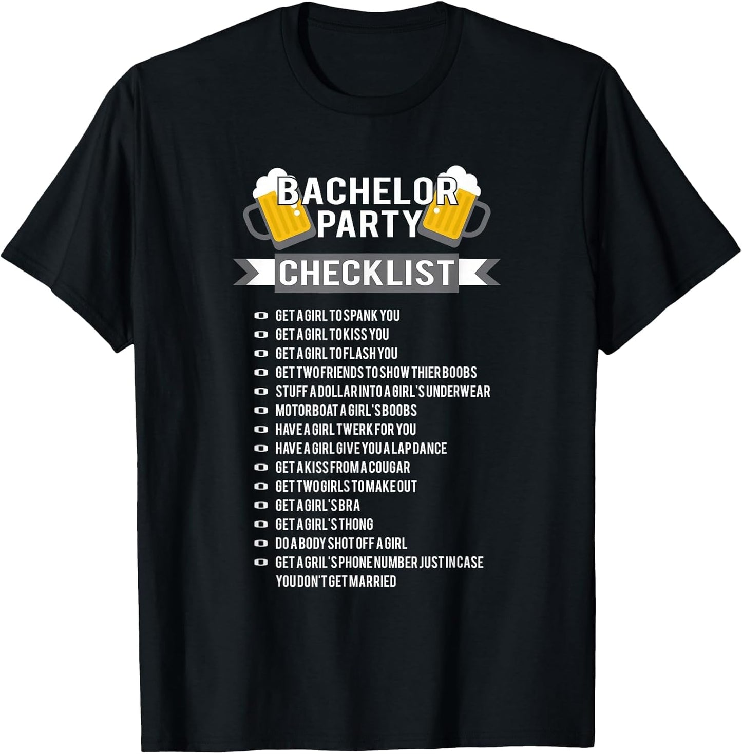 Bachelor Party Checklist Groomsmen Best Man T Shirt