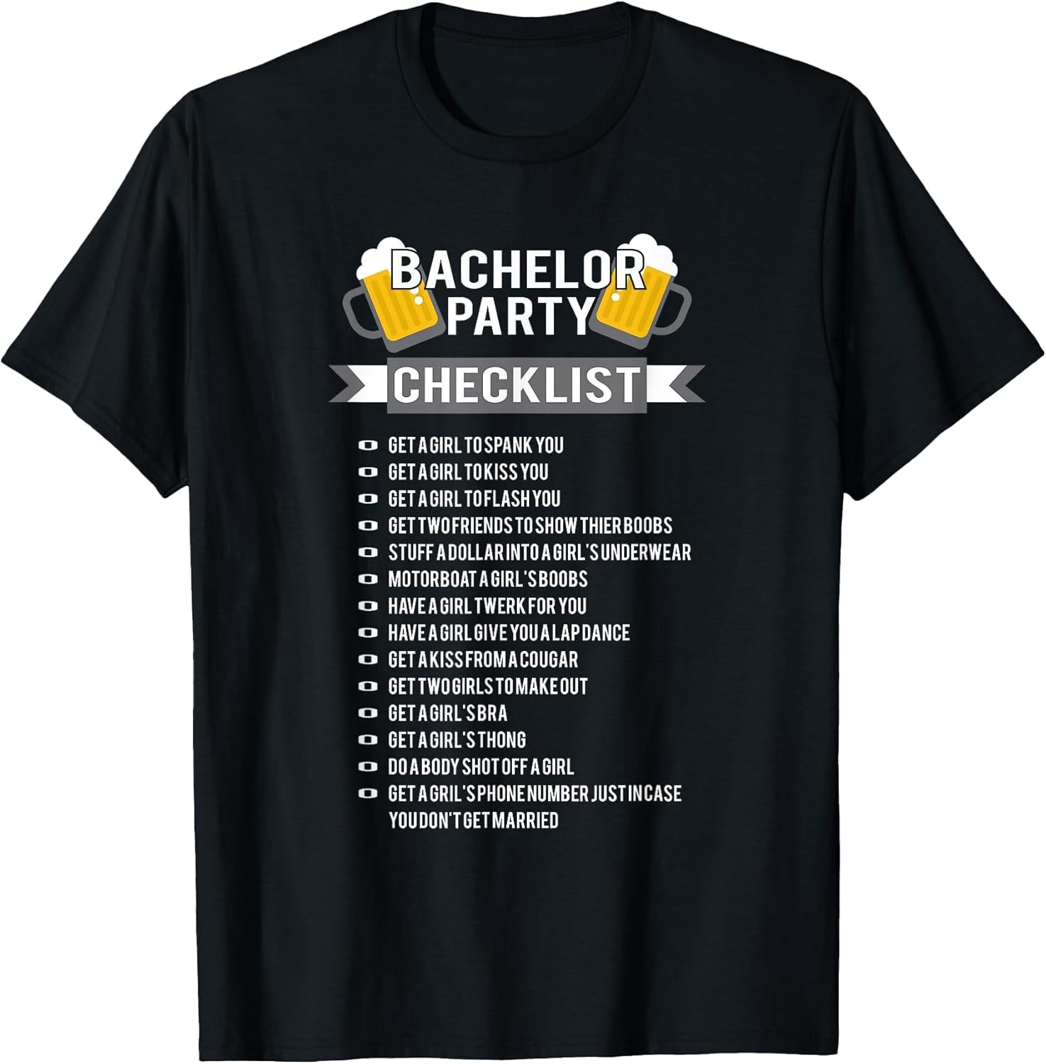 Bachelor Party Checklist Groomsmen Best Man T Shirt