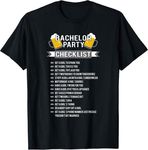 Bachelor Party Checklist Groomsmen Best Man T Shirt