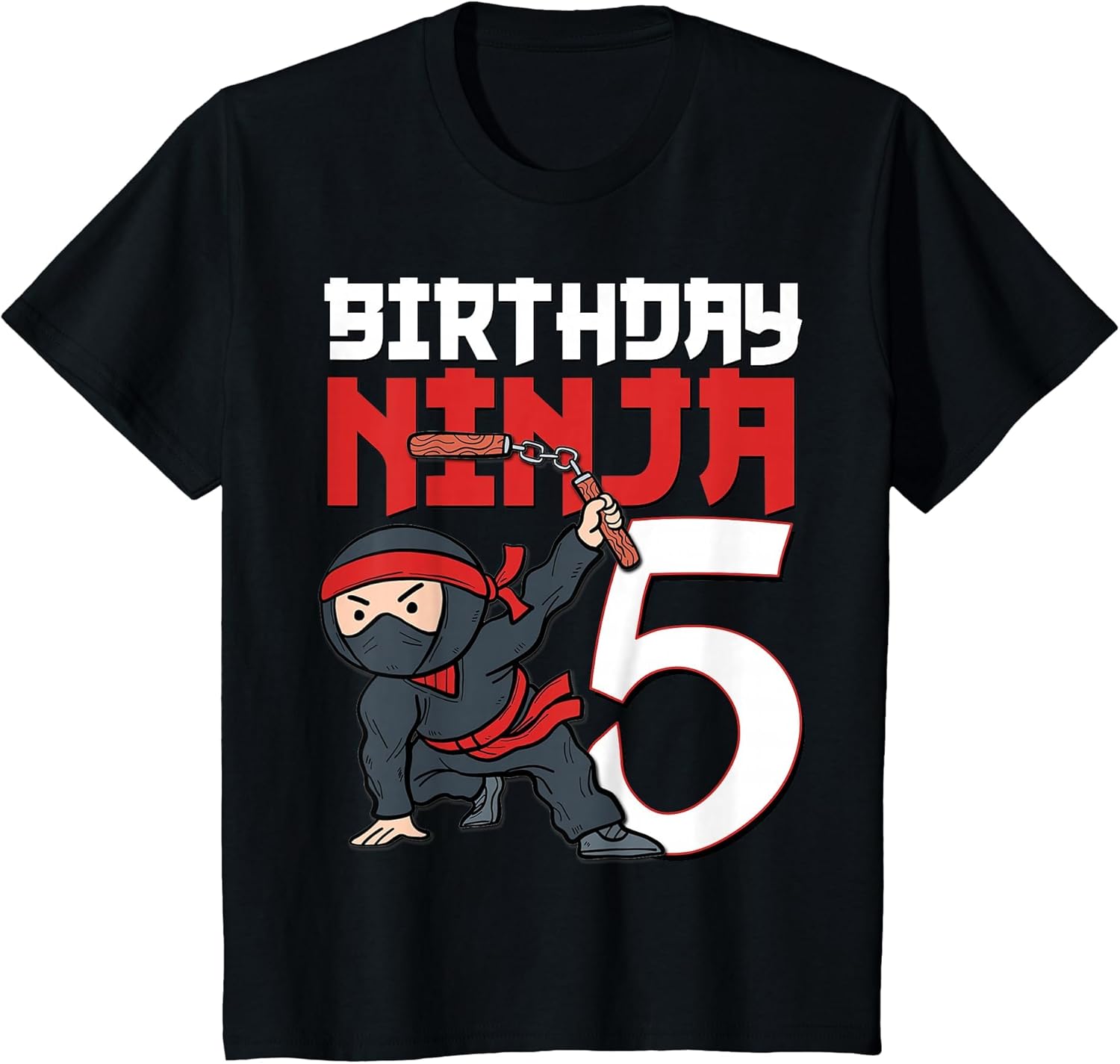 Kids 5th Birthday Ninja I'm 5 Years Old Bday Party Best Boy