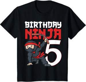 Kids 5th Birthday Ninja I'm 5 Years Old Bday Party Best Boy