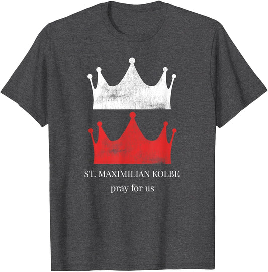 St. Maximilian Kolbe Vision Two Crowns Red White Pure Martyr