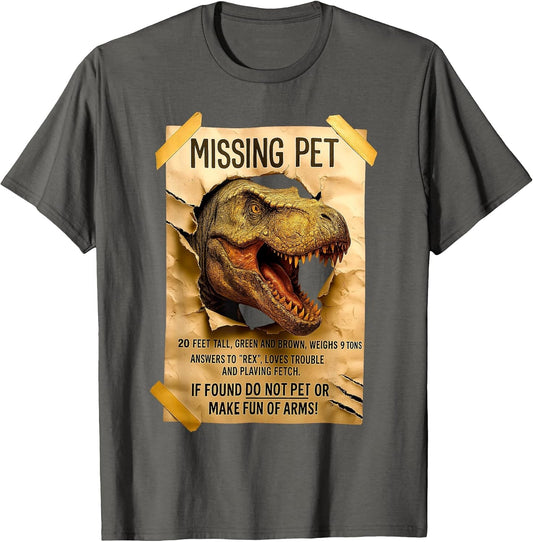 Missing Pet Dinosaur T-Rex Poster Funny Distressed Vintage