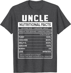 Uncle Nutritional Facts Funny Uncle Niece Nephew Love