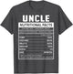 Uncle Nutritional Facts Funny Uncle Niece Nephew Love