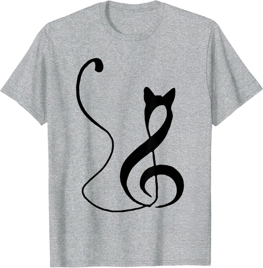 Music Note Inspired Cat Minimalist Music Lover Design