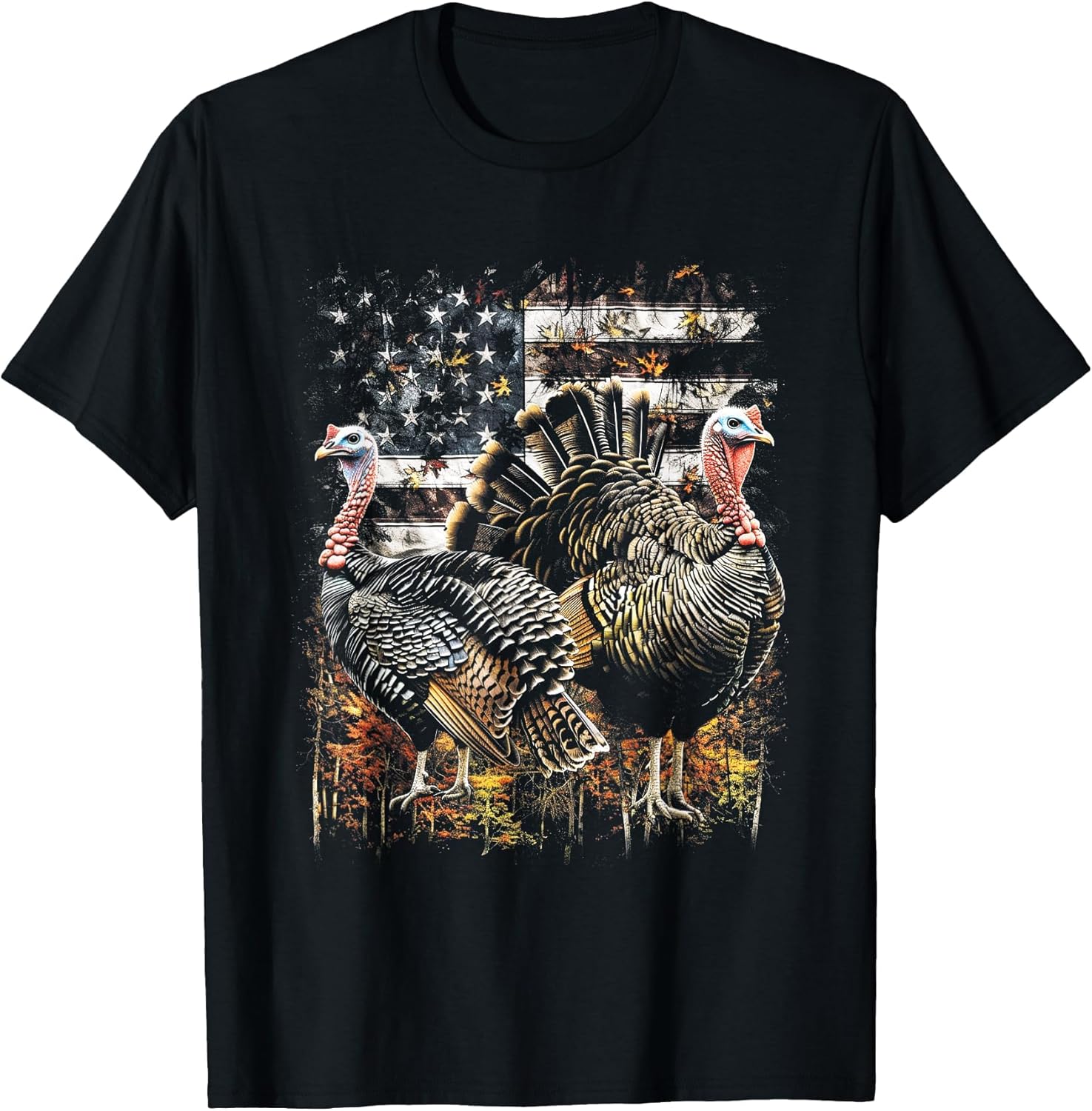 Beautiful Wild Turkey Hunting Camo American Flag