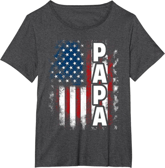Papa American Flag Fathers Day from Grandkids Son Daughter