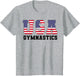 Gymnast Gymnastics USA American Flag 4th of July Girls Boys