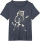 Cat Playing Guitar Rock Music Band Cool Graphic Vintage , Women's Plus, Heather Blue, 5X