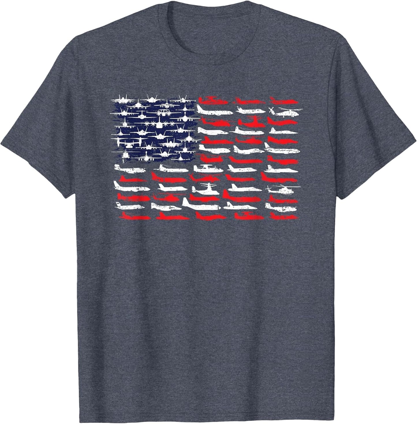 Military Aviation American Flag Aircraft Distressed Design