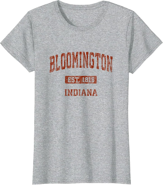 Bloomington Indiana in Vintage Athletic Sports Design