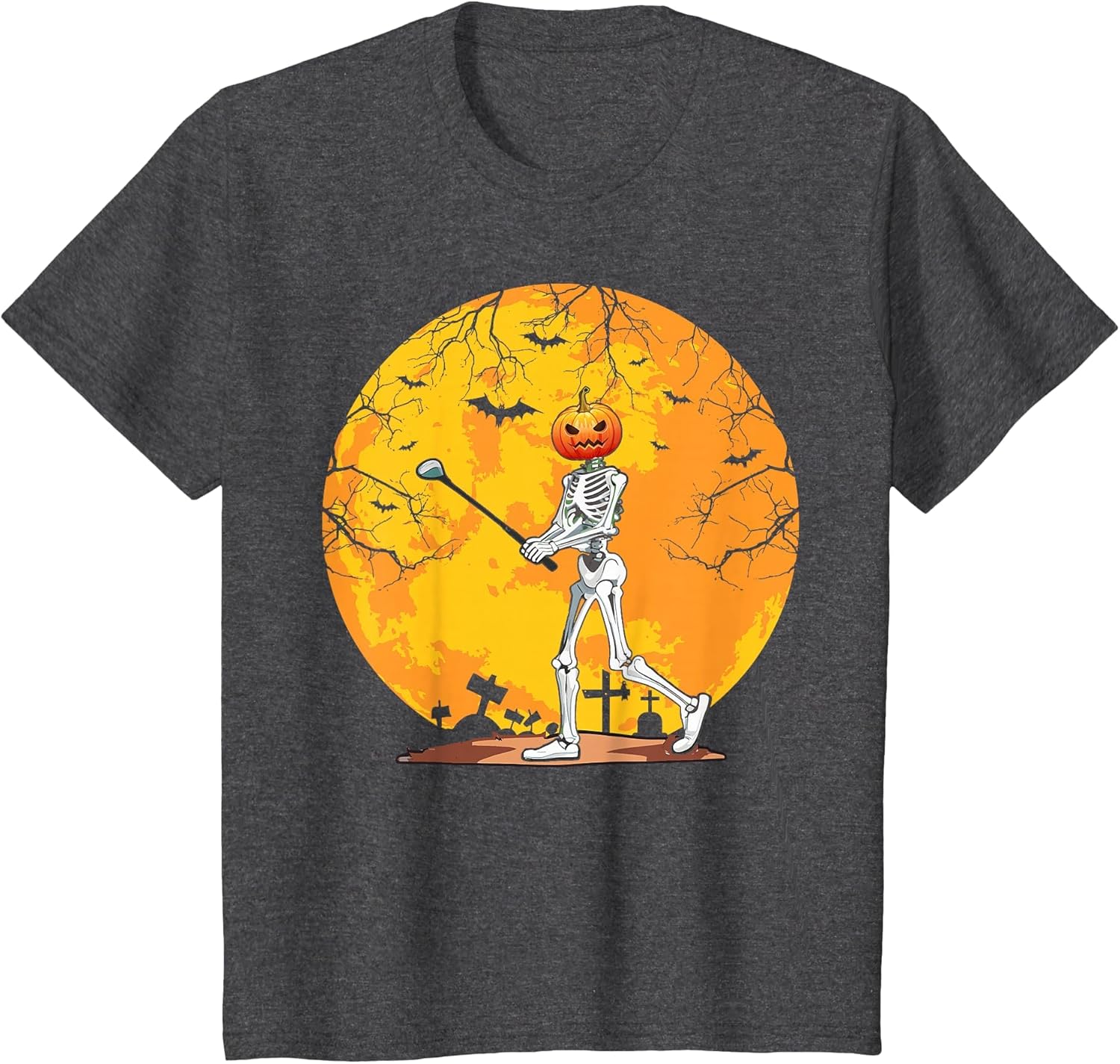 Pumpkin Skeleton Golf Halloween Golfing Golfer