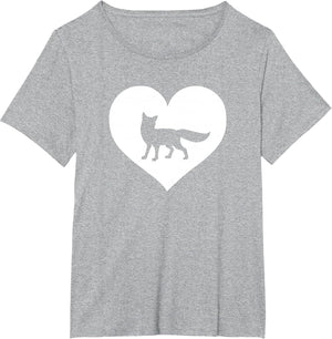 A Cute Purple or Pink Fox , Women's Plus, Heather Grey, 1X