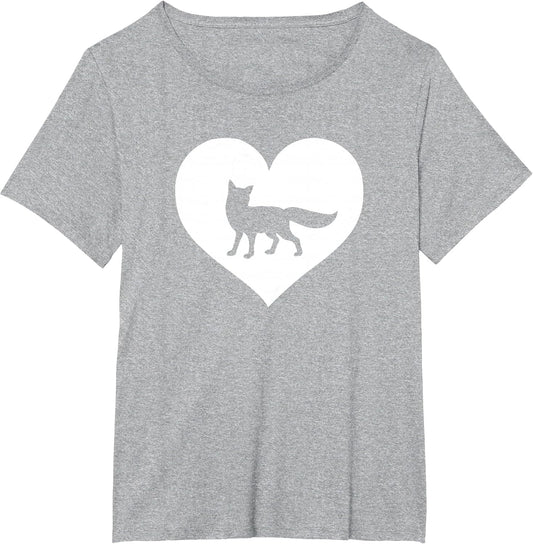 A Cute Purple or Pink Fox , Women's Plus, Heather Grey, 4X