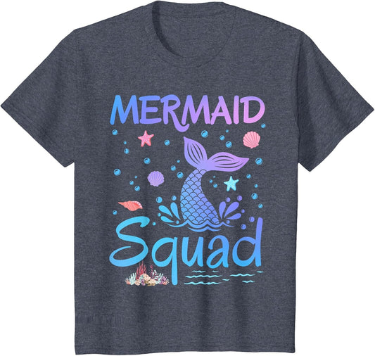 Mermaid Squad Birthday Girls Matching Family Party Themed
