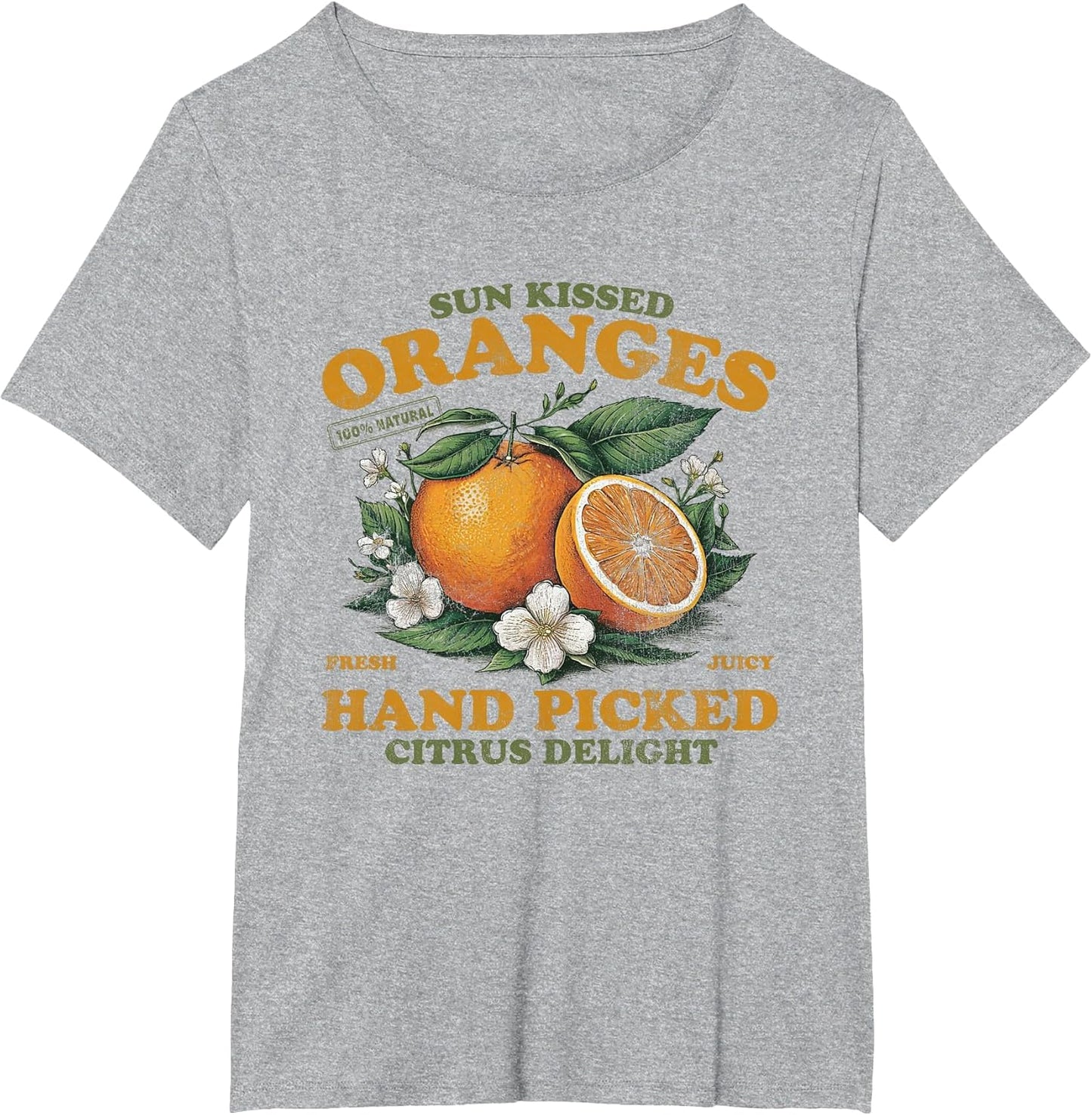 Oranges Hand Picked Vintage Fruit Retro Peach Graphic