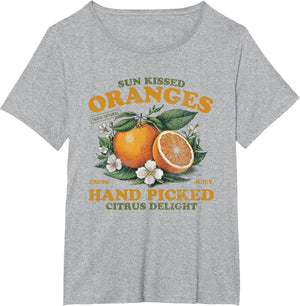 Oranges Hand Picked Vintage Fruit Retro Peach Graphic