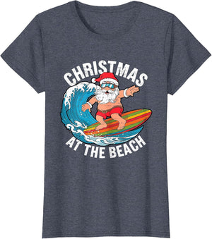 Funny Santa Surfing Christmas in July Xmas Summer Christmas