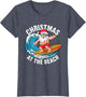 Funny Santa Surfing Christmas in July Xmas Summer Christmas