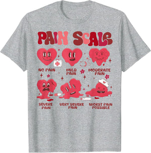 Funny Pain Scale Valentine's Day Nurse Nursing