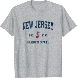 New Jersey Vintage American Flag USA Sports Design