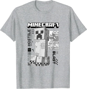 Minecraft Creeper Monochrome with Block Forest