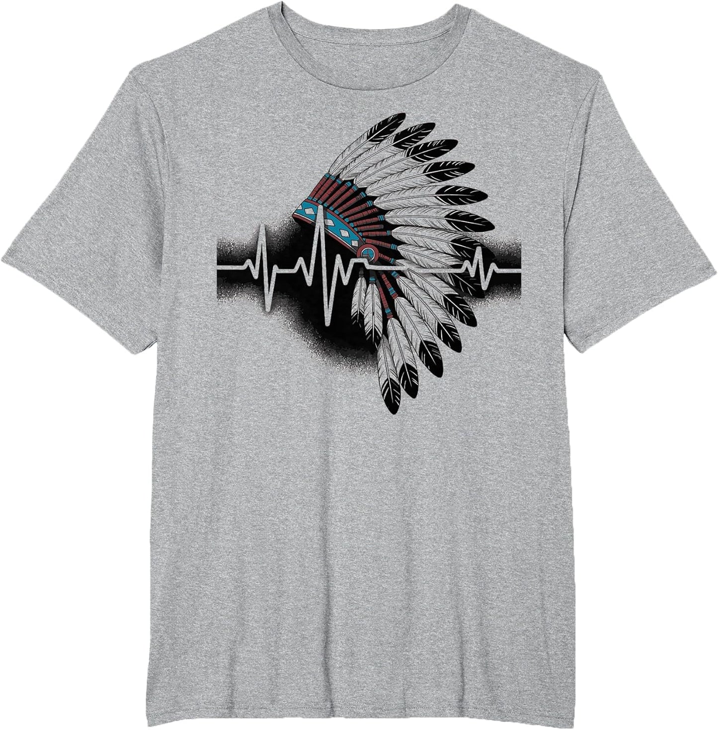 Native American Headdress Heartbeat EKG Pulse
