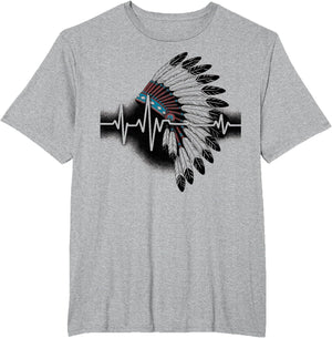 Native American Headdress Heartbeat EKG Pulse